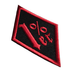 Нашивка "1%er" | Красный ромб с черной окантовкой и надписью "1%er". Символ байкерской субкультуры. |