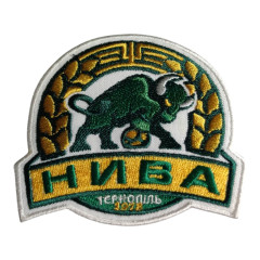 Нашивка "Нива Тернополь" | Зелено-желтый щит с изображением разъяренного быка и надписью «НИВА Тернополь». |