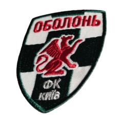 Нашивка "Оболонь Киев" | Щит с красным грифоном, с надписью «ОБОЛОНЬ ФК Киев». |