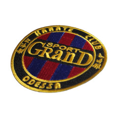 Нашивка «Karate Club Sport Grand» | Овальна  | Нашивка Одеської федерації карате з написом «SPORT GRAND ODESA».
