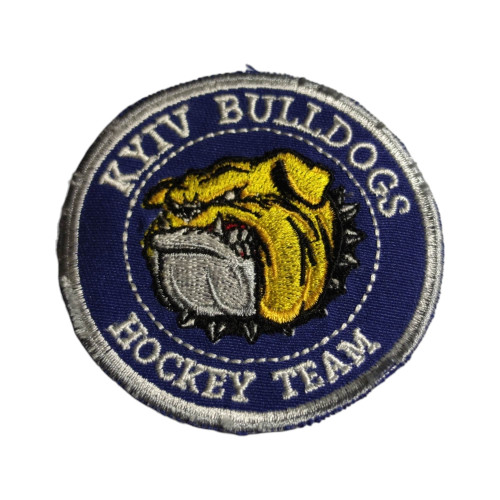 Нашивка «Kyiv Bulldogs» | Кругла  | Нашивка хокейної команди із зображенням бульдога у шоломі.