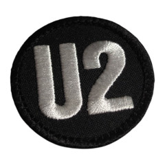 Нашивка "U2" | Круглая черная | Нашивка с белой надписью «U2» (логотип рок-группы).